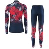 Löffler vrouwen Langlauf ski suit WorldCup 2024 donkerblauw / rood
